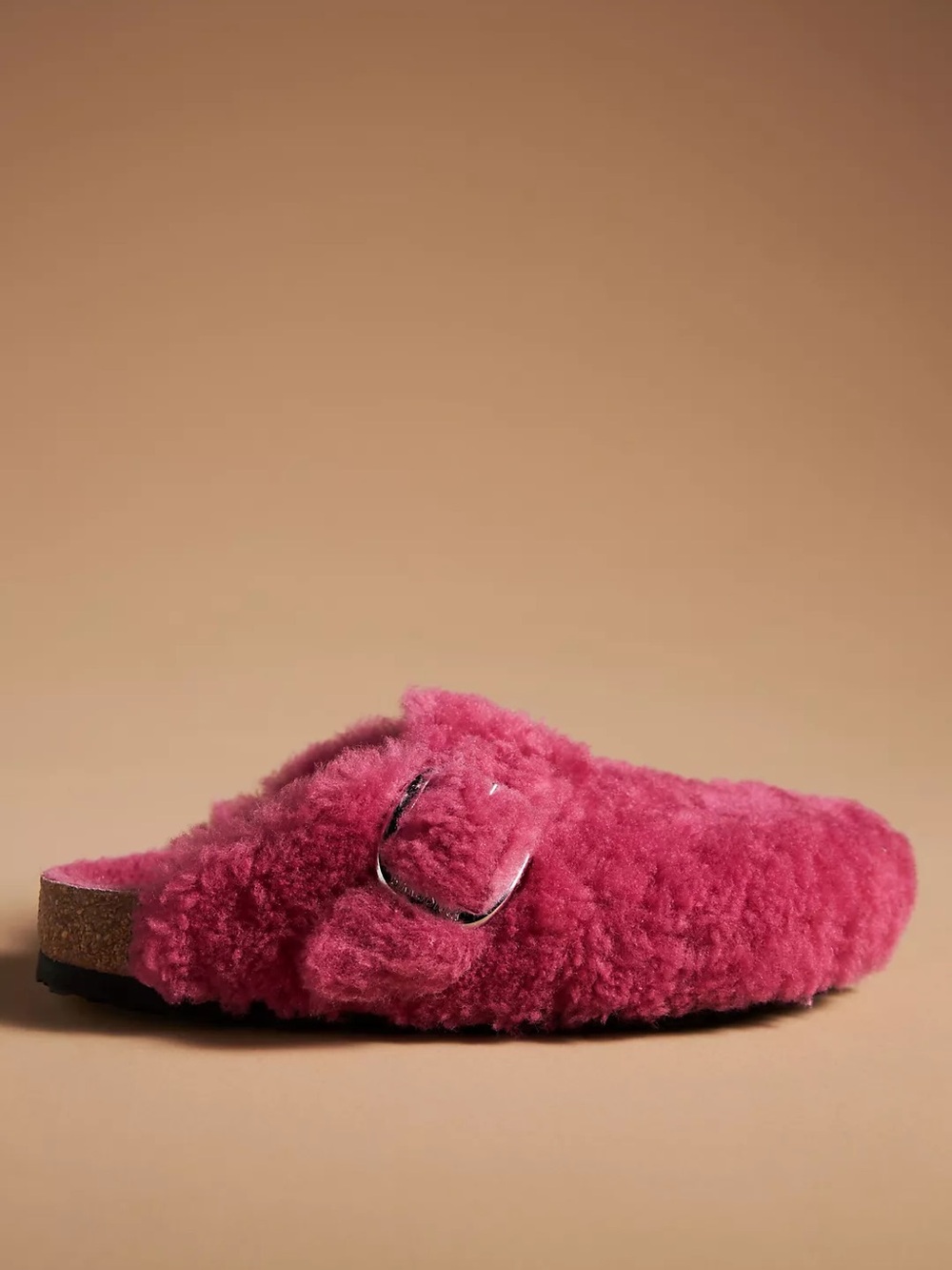 Birkenstock Boston big buckle shearling pink clogs size 40